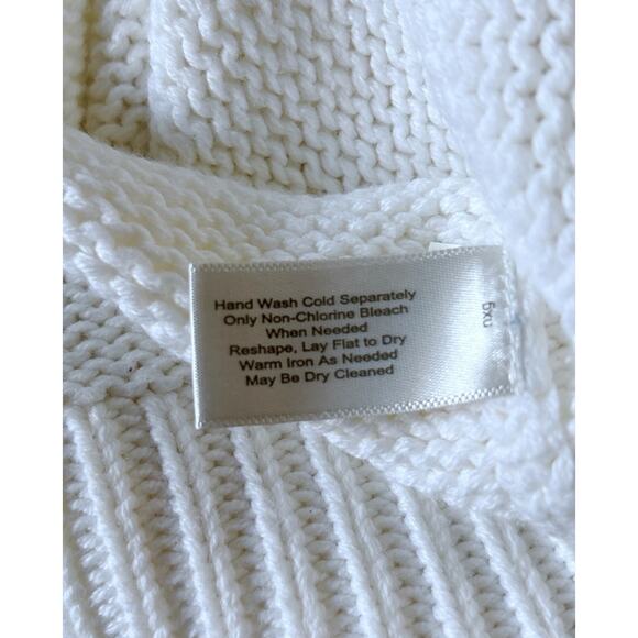 BOSTON PROPER Womens Size Small White Crew Neck Beaded Pullover Tunic Sweater - Picture 8 of 9